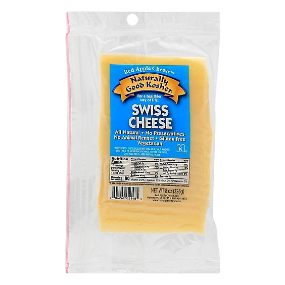 Wholesale Naturally Good Kosher Cheese Swiss Sliced 8 oz-12ct Case Bulk