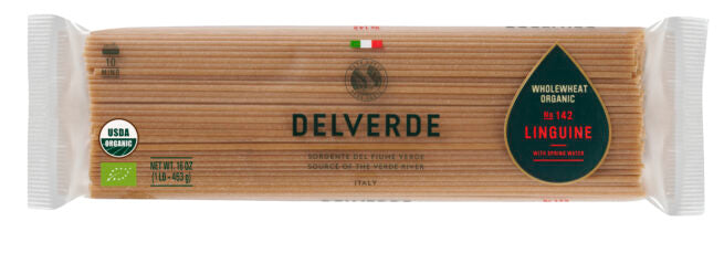 Wholesale Delverde Organic Whole Wheat Linguine 1 LB-6ct Case Bulk