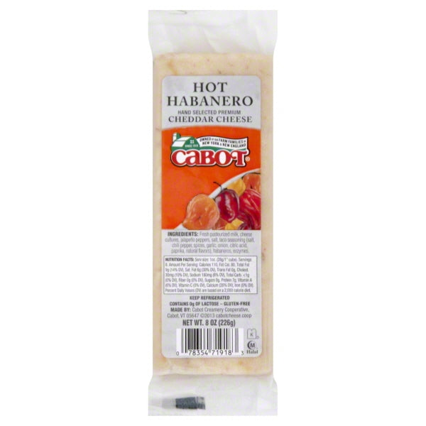 Cabot Hot Habanero Cheddar Cheese 8 oz Bag