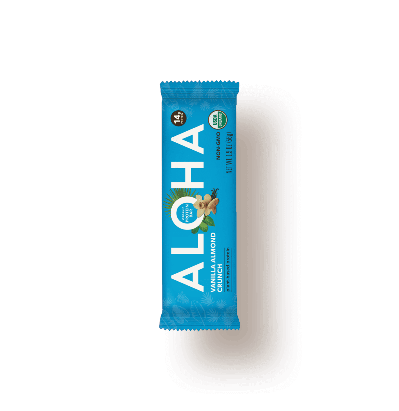 Aloha Organic Protein Bars vanilla Almond Crunch 1.9 Oz