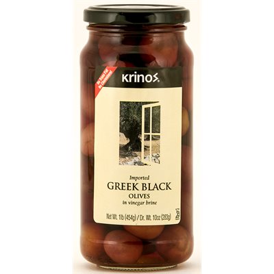 Wholesale Krinos Greek Black Olives 1Lb Jar- Bulk