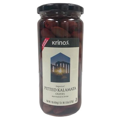 Krinos Pitted Kalamata Olives 1Lb Jar