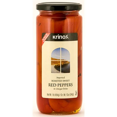 Wholesale Krinos Roasted Red Peppers 1lb jar- Bulk