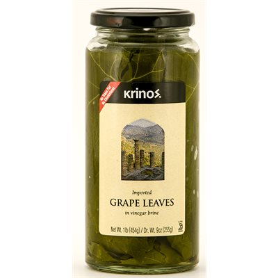 Wholesale Krinos Grape Leaves 1Lb Jar-12 Ct Case Bulk