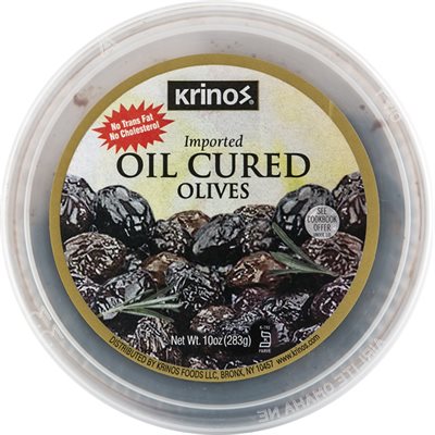 Krinos Oil Cured Olives 10 Oz Cup