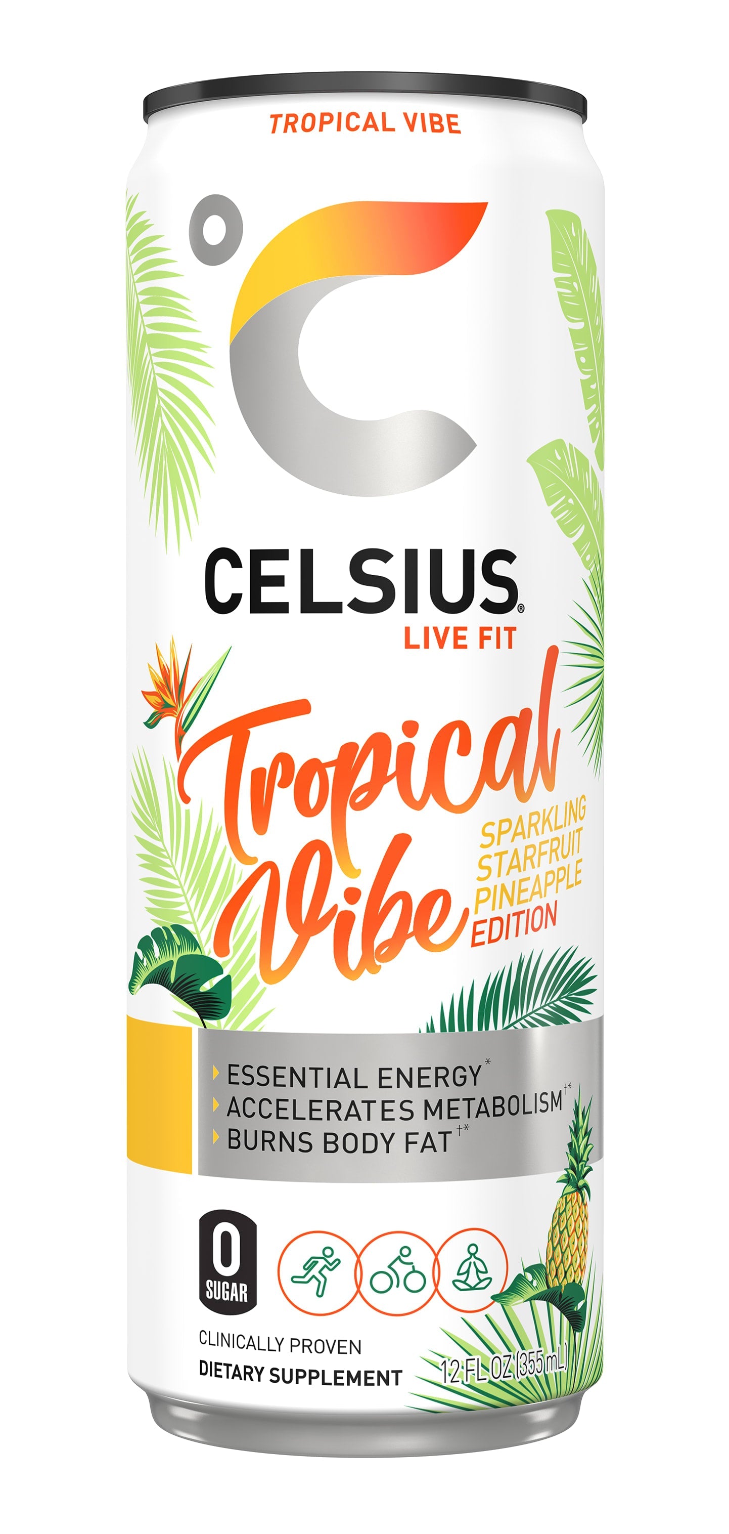 Celsius 12/12 Oz Sparkling Tropical Vibe