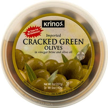 Wholesale Krinos Cracked Green Olives 8Oz Cup- Bulk