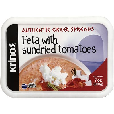 Wholesale Krinos Feta With Sundried Tomato Spread 7Oz Tub-6 Ct Case Bulk