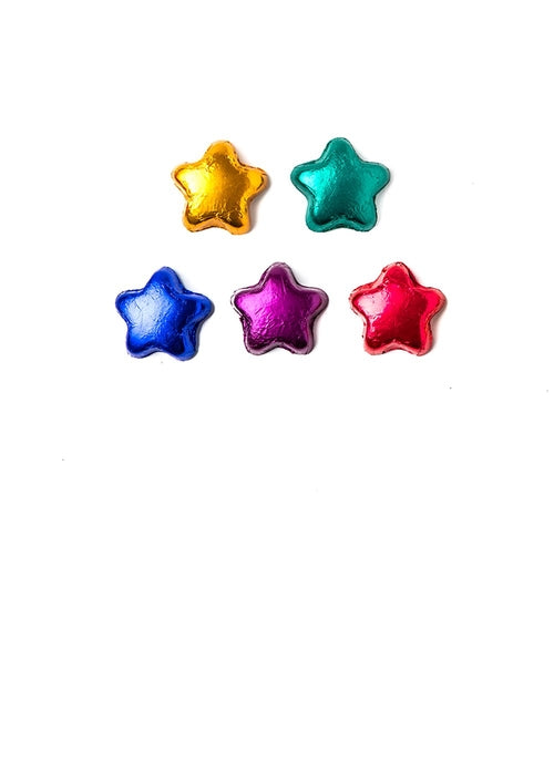 Wholesale Dark Chocolate Mini Stars Assorted Foils- Bulk