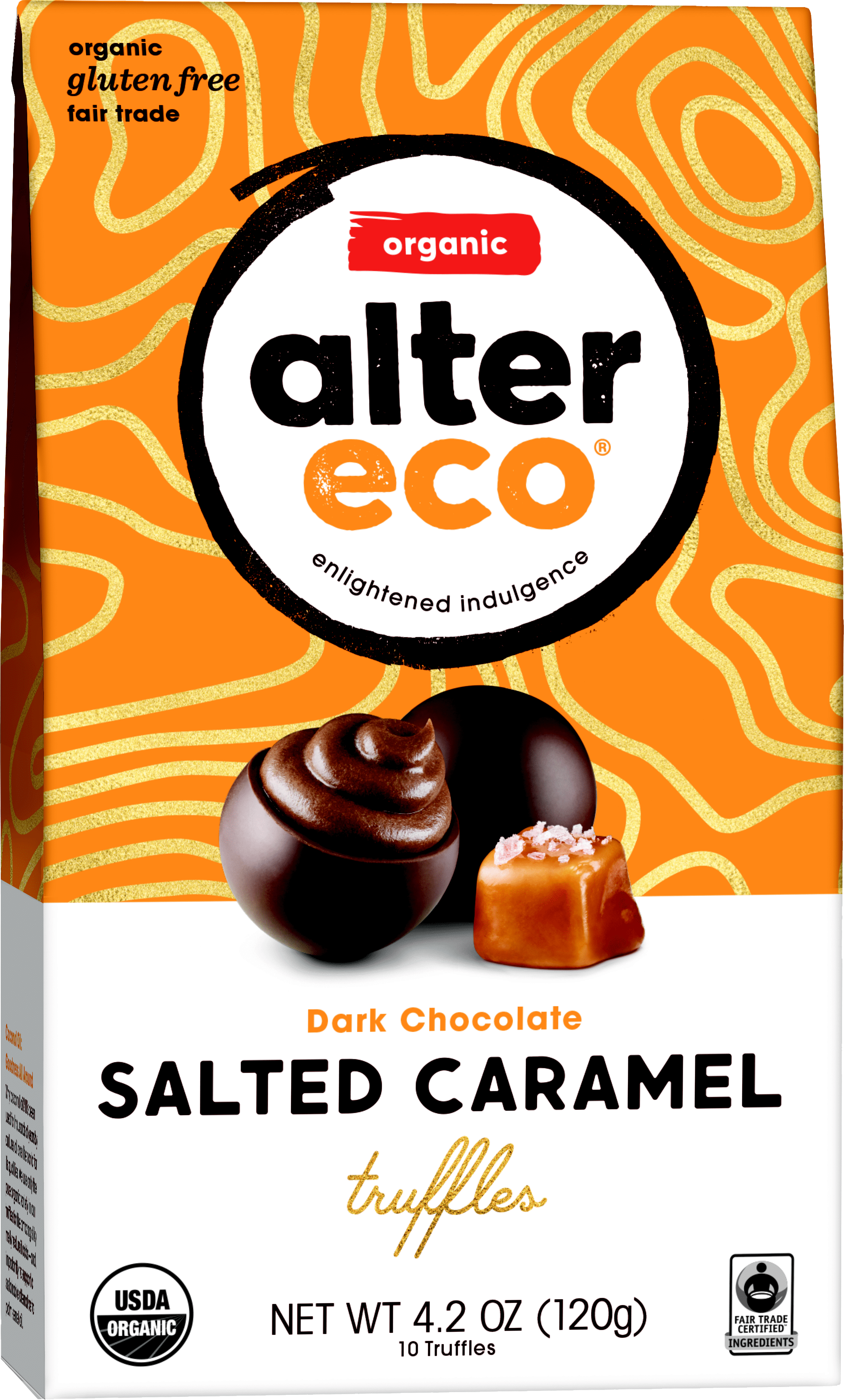 Alter Eco Dark Chocolate Salted Caramel Truffles 4.2 Oz Package