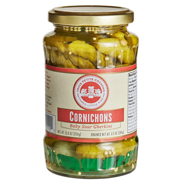 Cornichons Jars, Les Triois Petits Cochons 12.35 oz