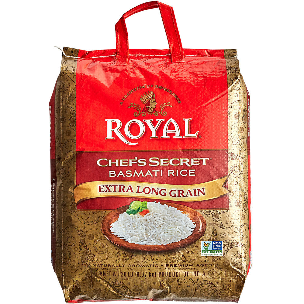 Wholesale Royal Chef Secret Extra Long Basmati Rice 20lb-1 Ct Case Bulk