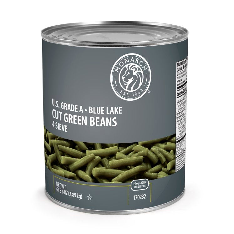Wholesale Monarch BEAN, BLUE LAKE GREEN CUT 4 SIEVE FANCY SHELF STABLE CANNED- Bulk