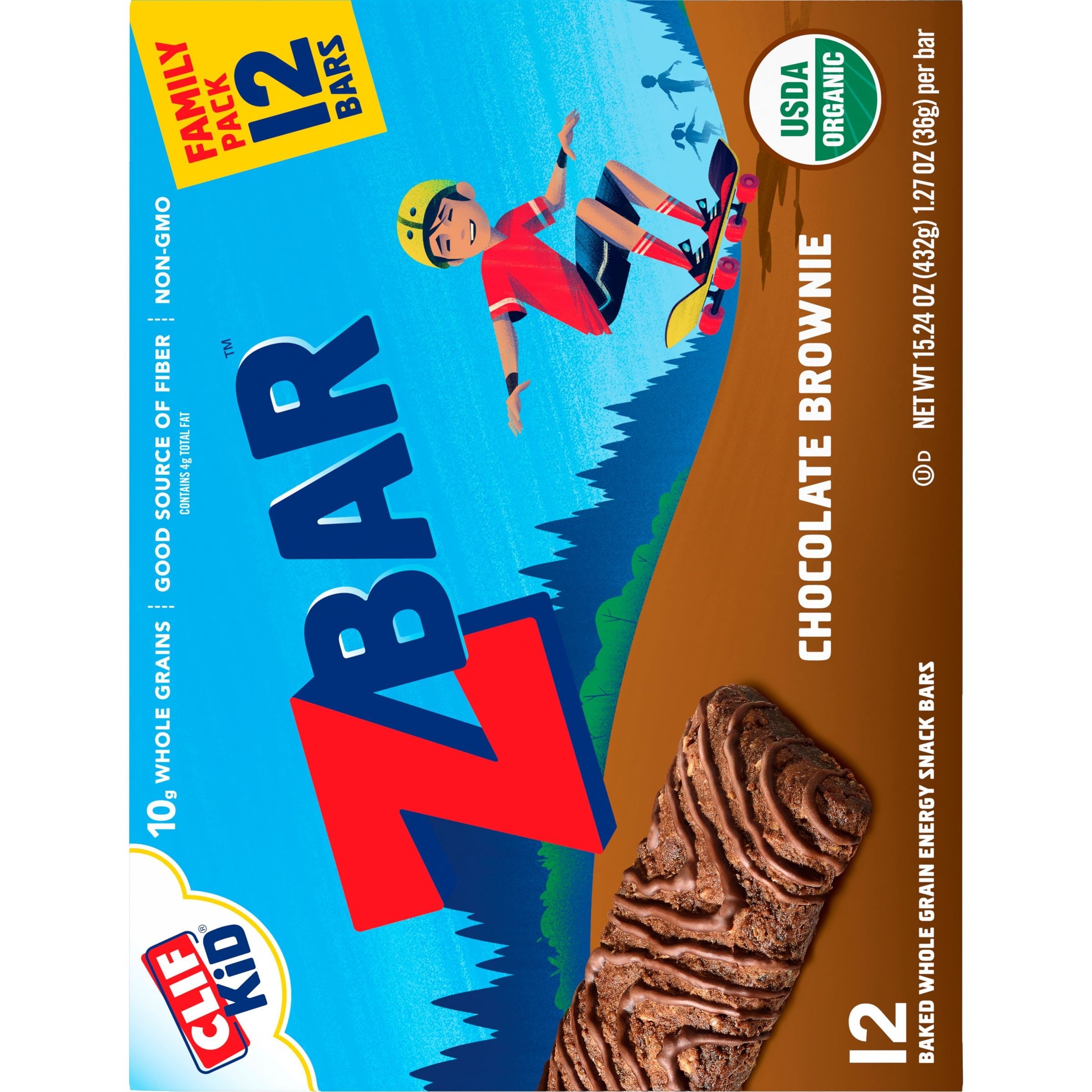 Cliz Zbar Chocolate Brownie Snack Bars 15.24 Oz Box