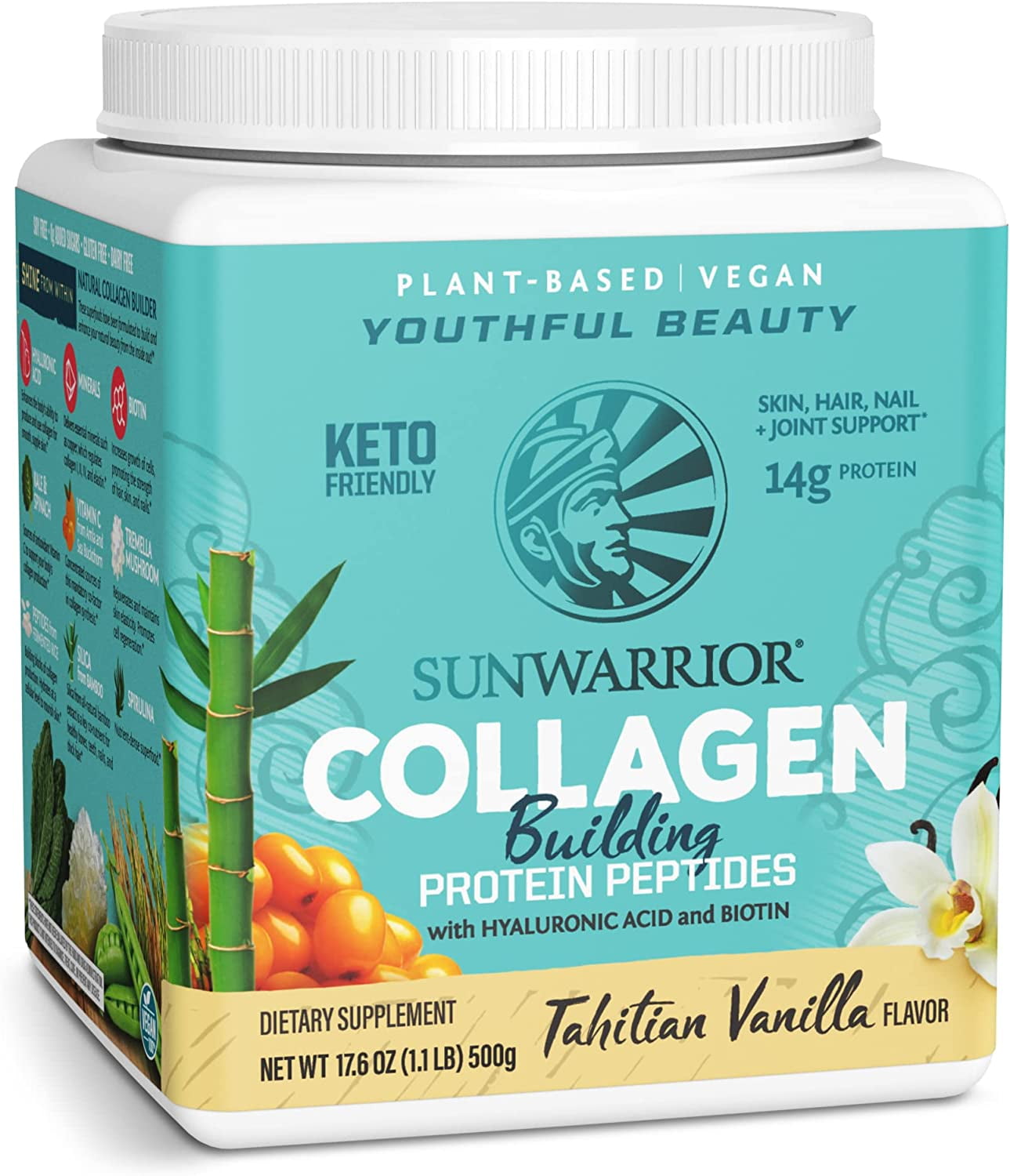 Sunwarrior Vanilla Collagen Building Protein 17.5 oz Bag