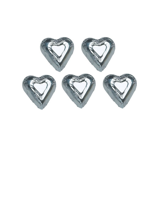 Madelaine Chocolate Silver Mini Hearts  (10 Lb.) 17.6 OZ Per Case