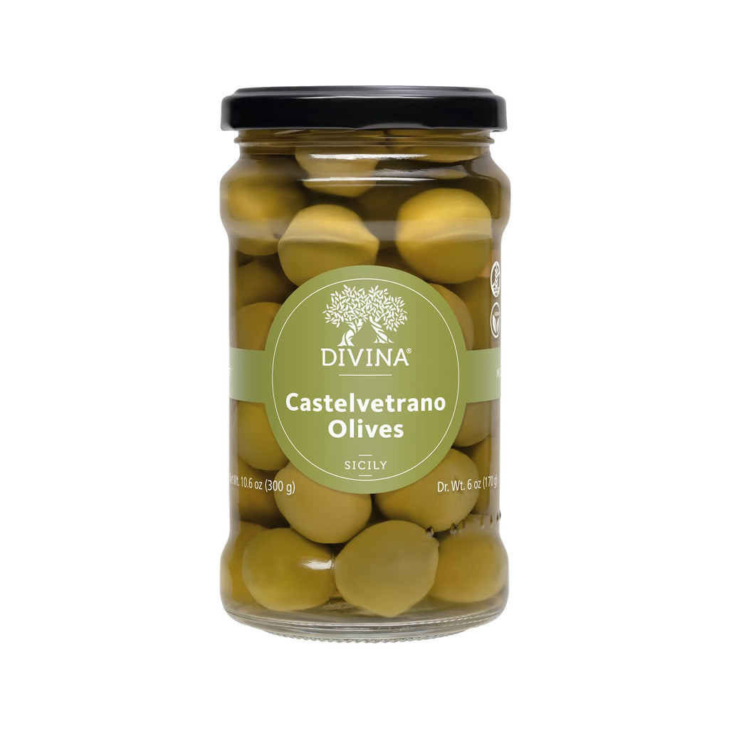 Divina Castelvetrano Retail Pitted Olives Jars 6 oz