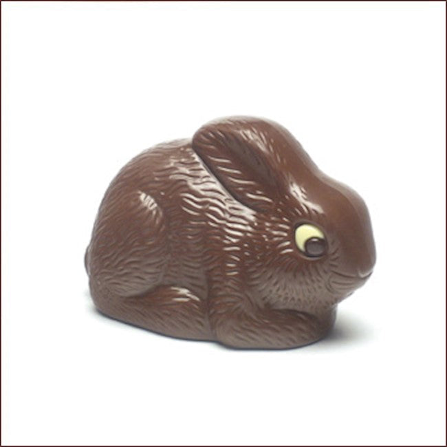 Wholesale Nirvana Classic Bunny- Hollow Dark Chocolate W/White Accents In Cello Bag 3.5" Tall; 5.29 Oz.-12 Ct Case Bulk