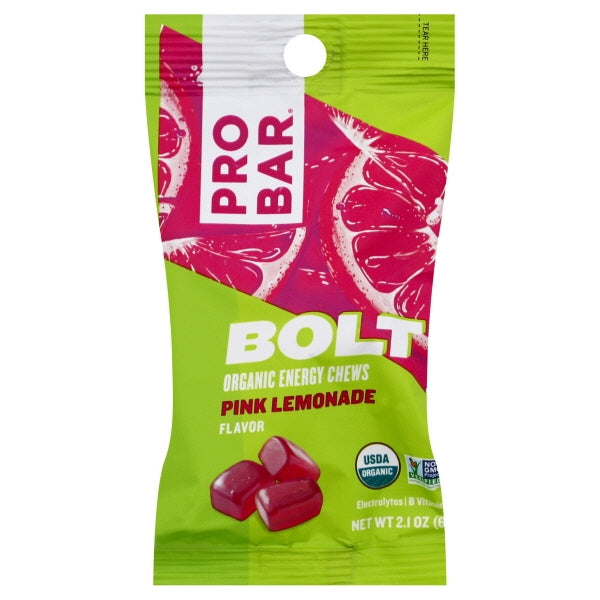 Pro Bar Bolt Organic Energy Chews Pink Lemonade 2.1 Oz Pouch