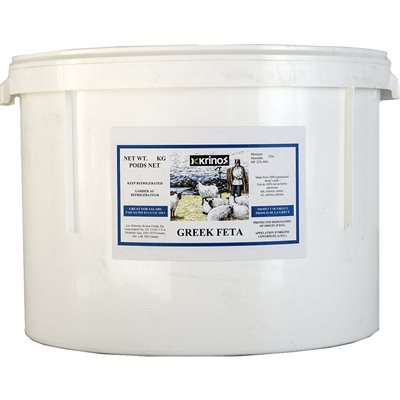 Wholesale Krinos Feta Cheese Approx 65Lb Plastic Pail- Bulk