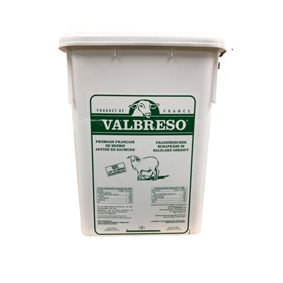 Wholesale Valbreso French Sheep Milk Cheese 5Gal Pail- Bulk