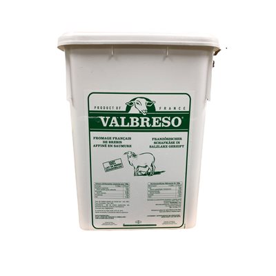 Valbreso French Sheep Milk Cheese 5Gal Pail