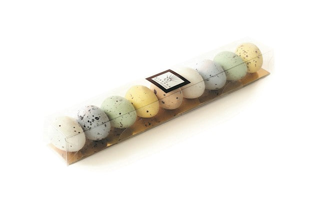 Wholesale Nirvana 9 Pc Natural Pastel-Colored Speckled Eggs With Praline Filling In Cello Box 3.35 Oz.-12 Ct Case Bulk