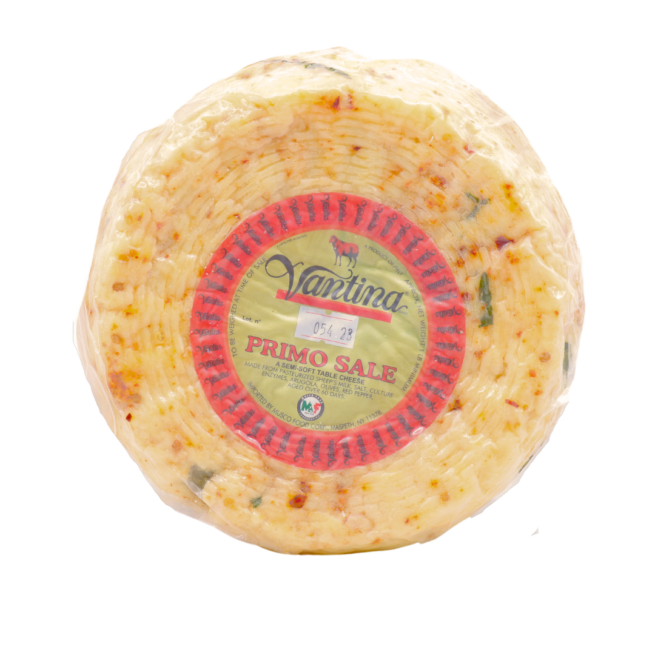 Wholesale Vantia Primo Sale with Olives, Arugula & Red Peppers Cheese 7.5 LB-1ct Case Bulk