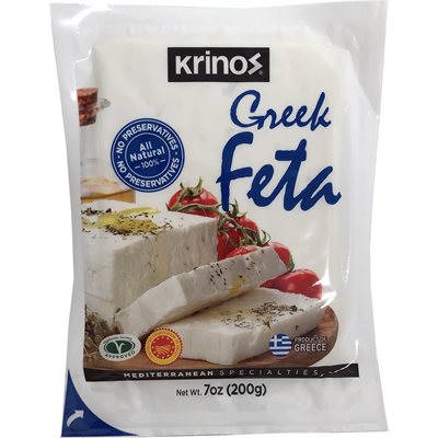Krinos Greek Feta Cheese 200g vac packs