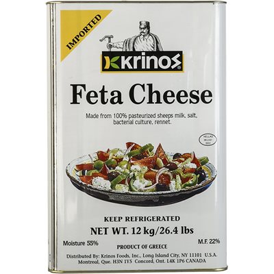 Wholesale Krinos Feta Cheese 5Gal Tin- Bulk