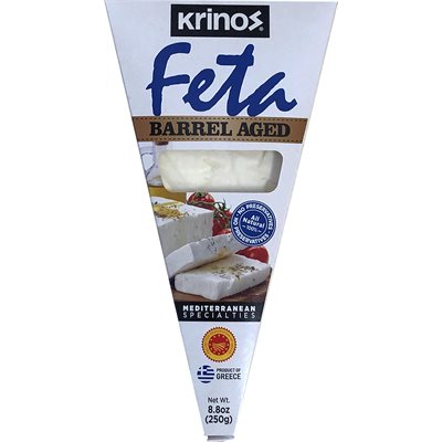 Wholesale Krinos Barrel Aged Feta Cheese 250G Wedge- Bulk