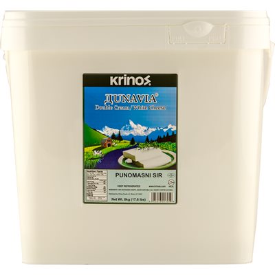 Wholesale Krinos Dunavia Creamy Cheese 8Kg Pail- Bulk