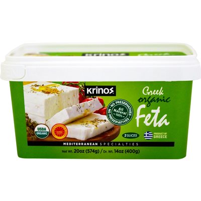 Wholesale Krinos Greek Organic Feta Cheese 400G Tub- Bulk
