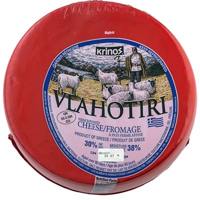 Krinos Vlahotiri Cheese 24Lb Carton