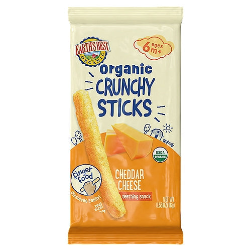 Wholesale Earth Kids Organic Crunchy Sticks Cheddar 0.56 oz- Bulk