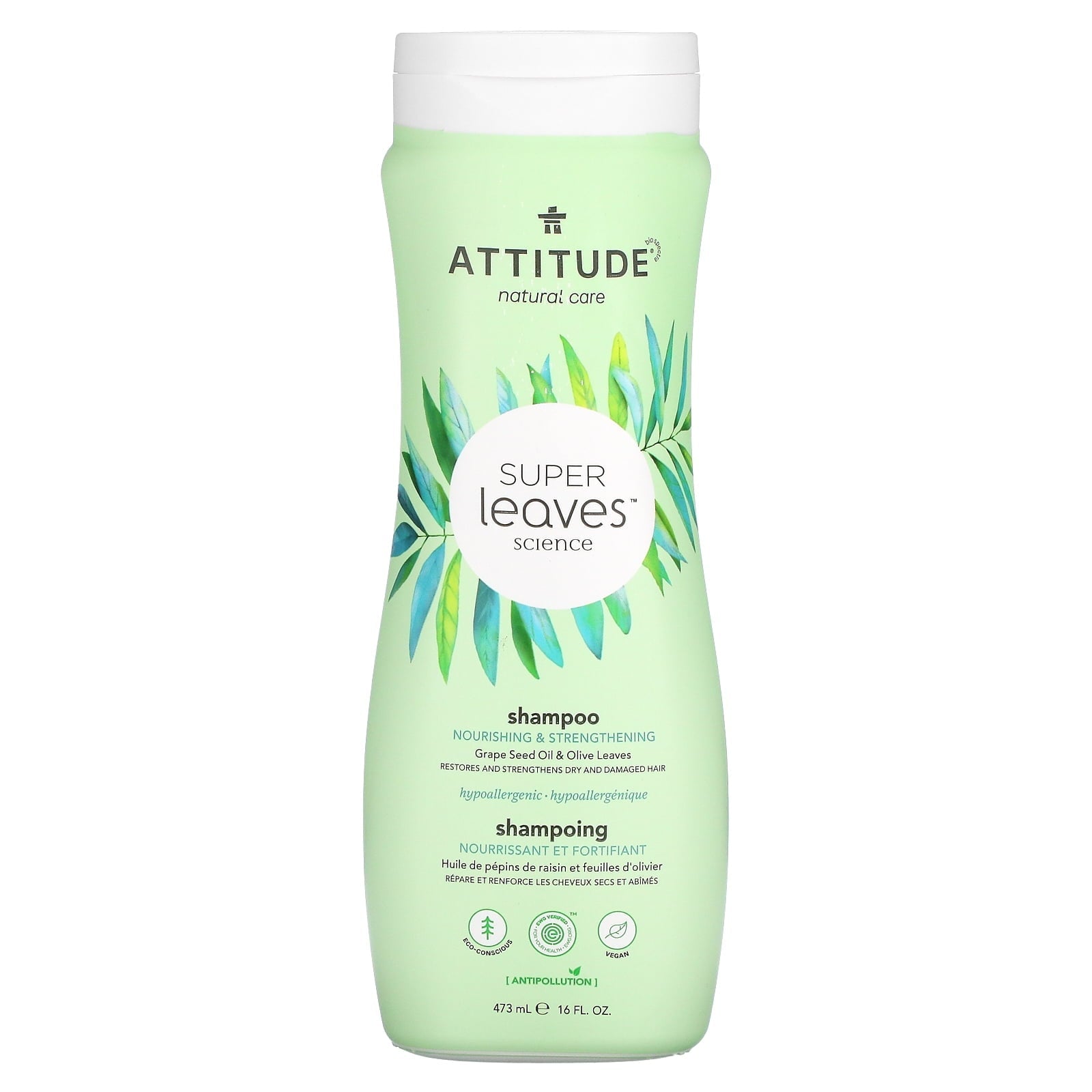 Attitude Natural Shampoo Nourishing & Strengthening 16 oz Bottle