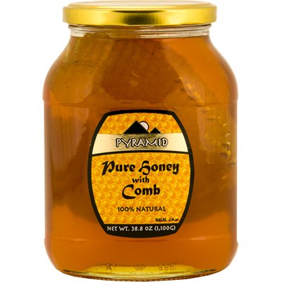 Wholesale Pyramid Honey With Comb 1100G (38.8Oz) Jar-9 Ct Case Bulk