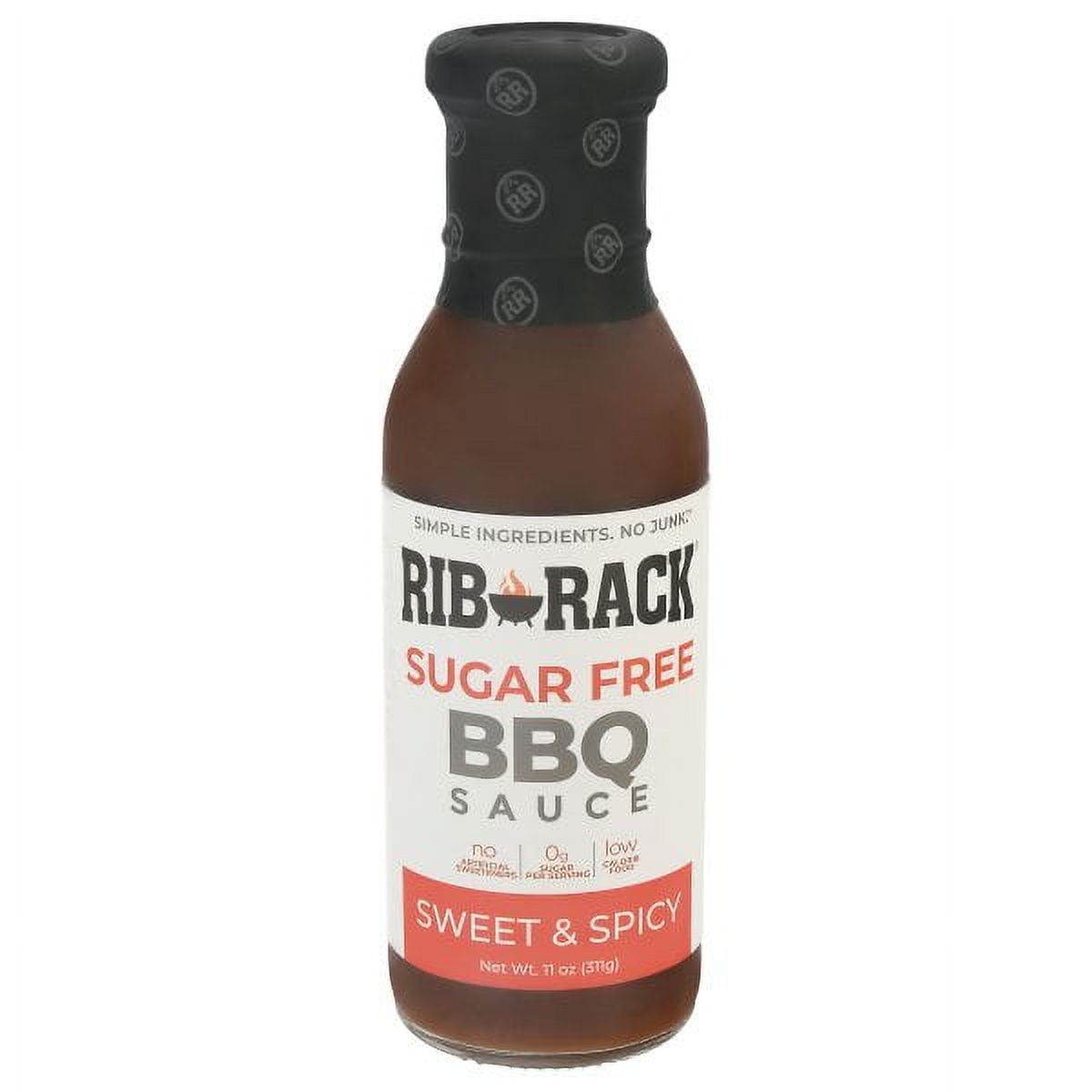 Rib Rack BBQ Sauce Sweet & Spicy 11 Oz Bottle