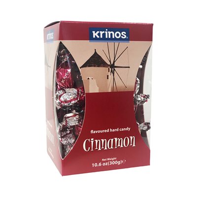 Wholesale Krinos Cinnamon Candy 300g plastic jar- Bulk