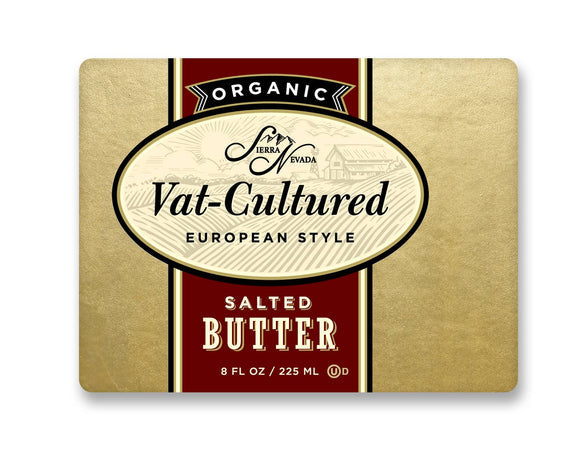 Wholesale Sierra Nevada Organic Vat Cultured Euro-Style Salted Butter 8 oz-12ct Case Bulk