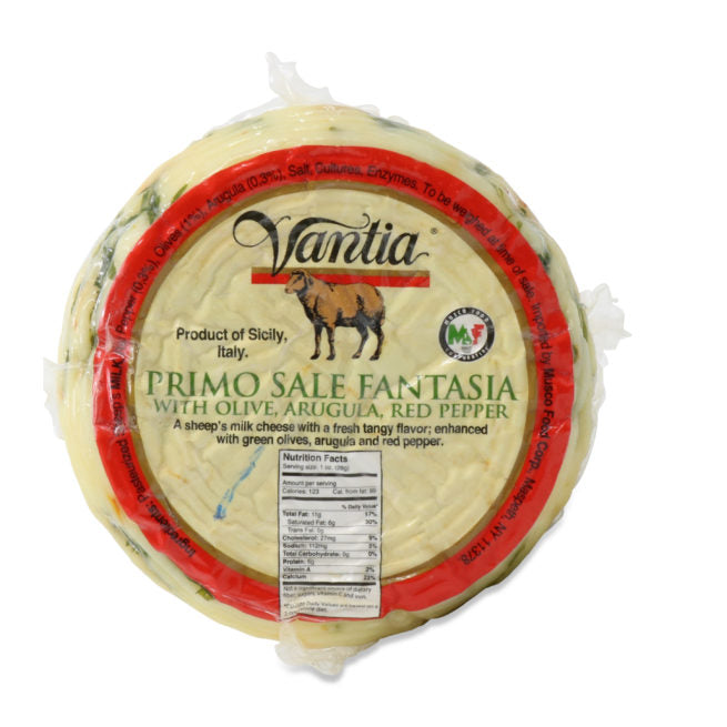 Wholesale Vantia Primo Sale with Olives, Arugula & Red Peppers Cheese 500 Gram-12ct Case Bulk