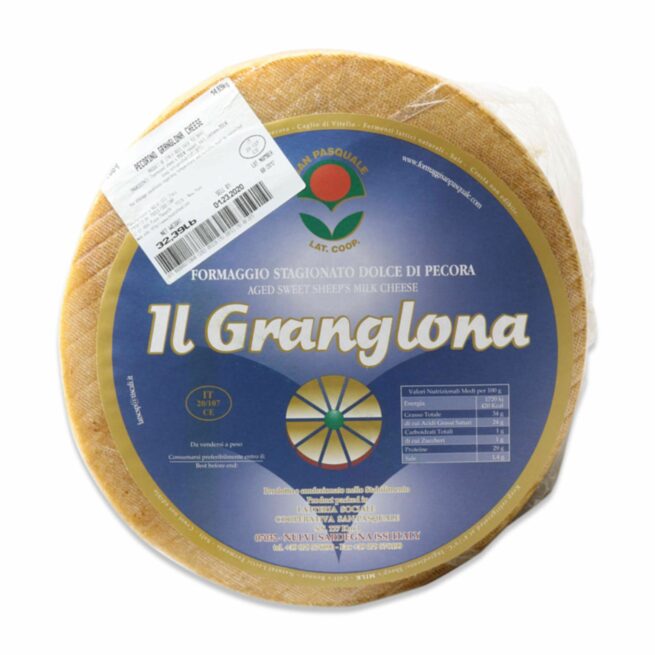 Wholesale San Pasquale Granglona – Sheep Cheese 38 LB-1ct Case Bulk