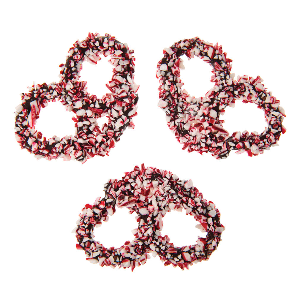 Wholesale BoxNCase Crushed Peppermint Dark Chocolate Premier Pretzel- Bulk