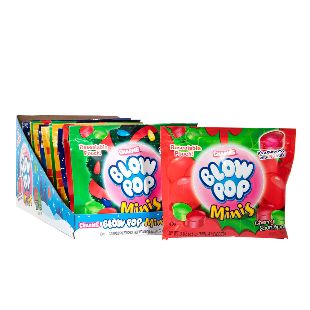 Wholesale Blow Pop Minis Christmas Pouch 3 Oz-24ct Case Bulk