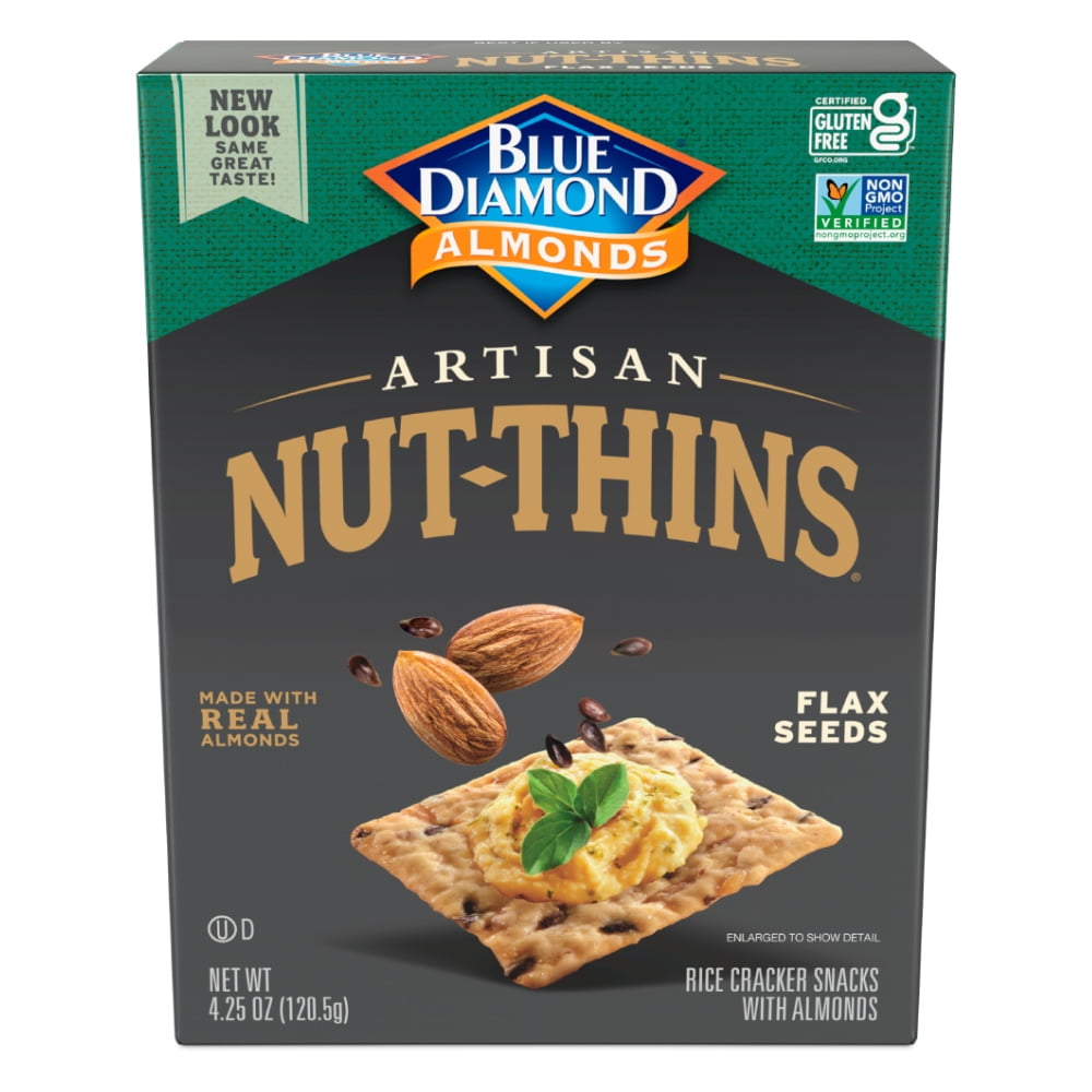 Blue Diamond Artisan Nut Thins Flax Seeds Cracker 4.25 oz Bag