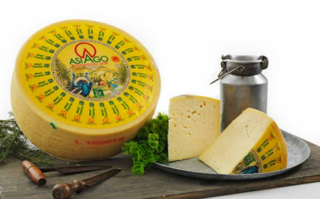 Wholesale Montitren Asiago PDO - Pressato Cheese 12 LB-2ct Case Bulk