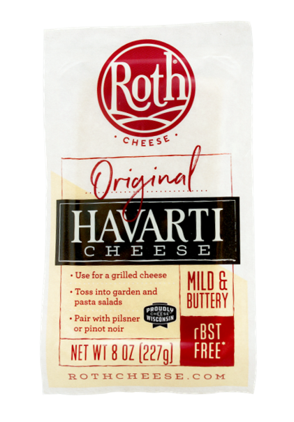 Wholesale Roth Plain Havarti Cheese 8 oz- Bulk