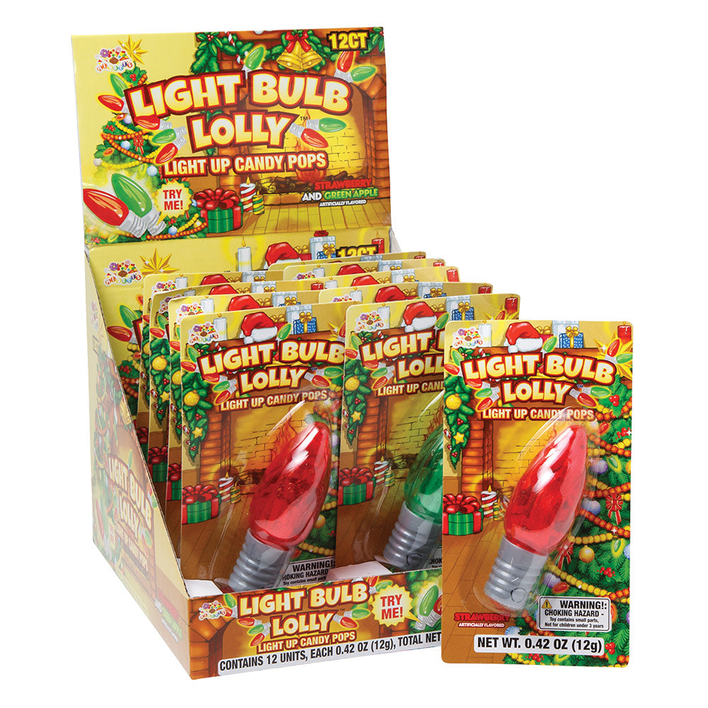 Wholesale Light Bulb Lolly 0.42 Oz Lollipop-24ct Case Bulk