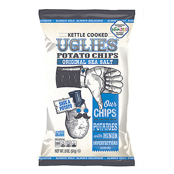 Wholesale Uglies Original Sea Salt Kettle Chips 2 oz Bag-24ct Case Bulk