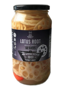 Wholesale Wild Hibiscus Lotus Root in Gin Spiced Pickle Juice 2.4 lb Jar-4ct Case Bulk